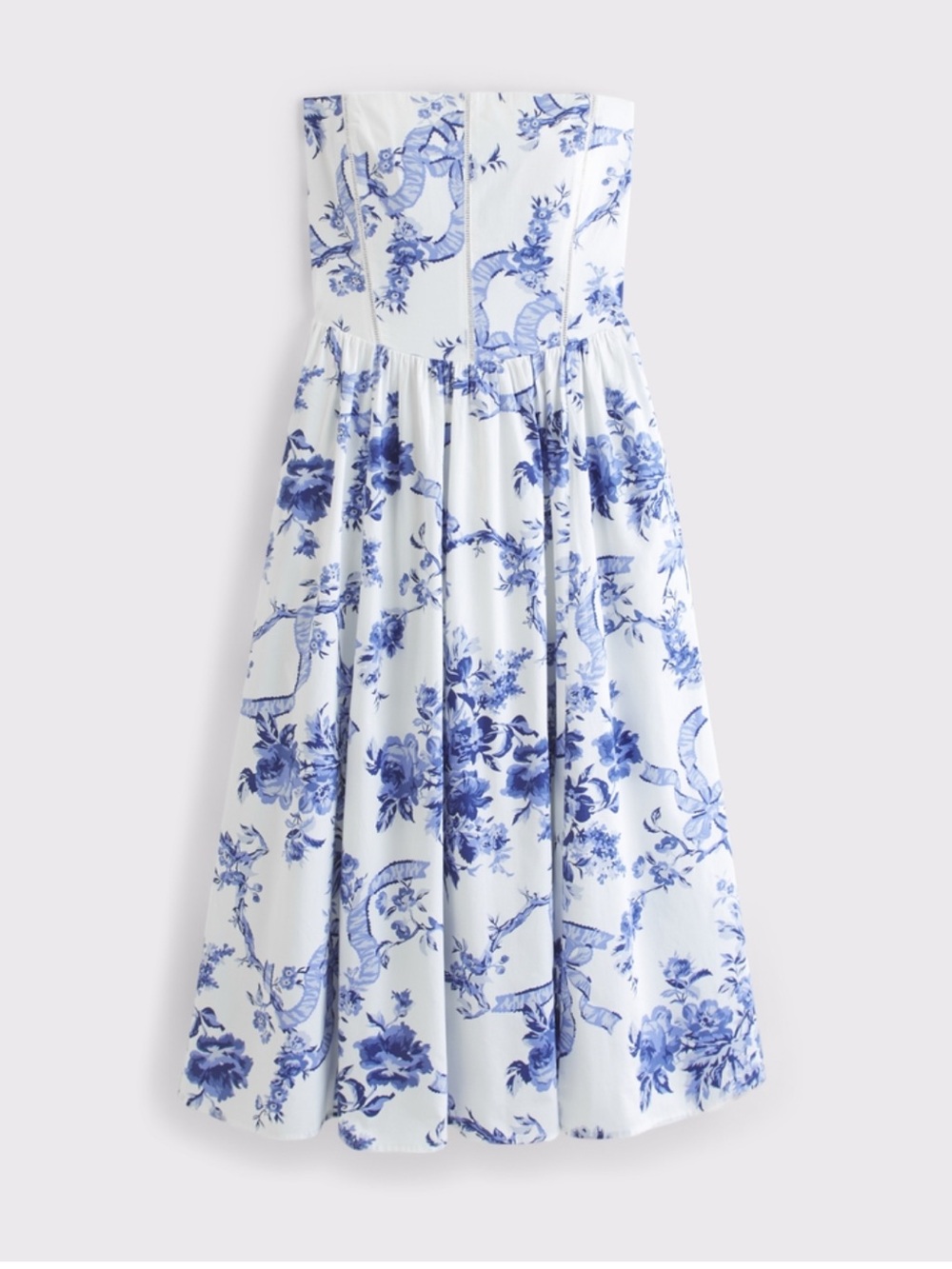 Abercrombie bra free dipped waist midi dress floral